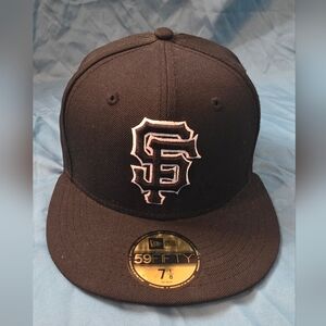 New Era Black Cap with White SF Embroidered Logo